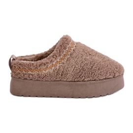 Doposci con plateau e pelliccia, tipo montone, Mesirra beige scuro