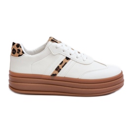 Sneakers Leopard Platform da Donna Dravinnia Bianca bianco