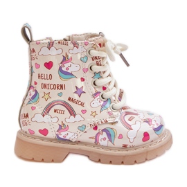 Stivali isolanti per bambini con cerniera Unicorni Beige Tiptop