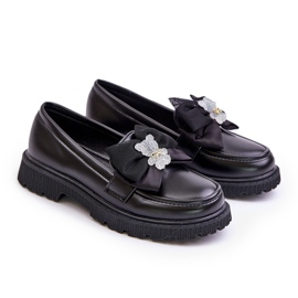 Vinceza Mocassini Da Bambina In Eco Pelle Con Fiocco, Colore Nero Avallesa