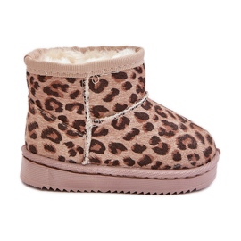 Stivali da neve isolati per bambini con motivo leopardato Beige Nallita