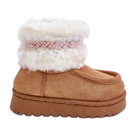 Doposci per bambini con pelliccia e fantasia Camel Melefia beige