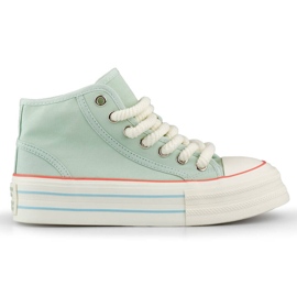 Sneakers alte in tessuto da donna, verde chiaro BL507BL
