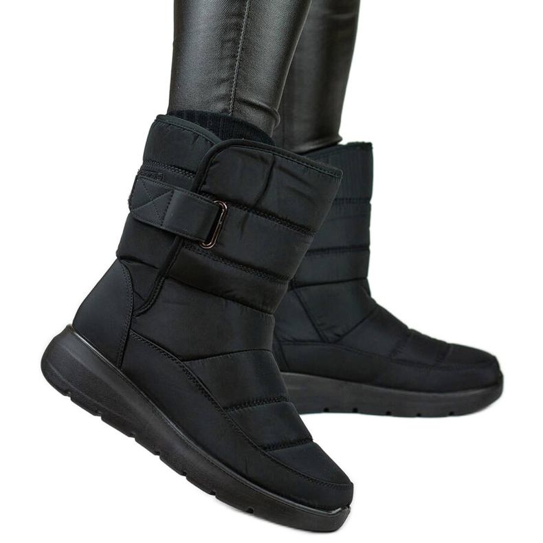 Doposci isolanti con velcro da donna, neri, 22T48B nero