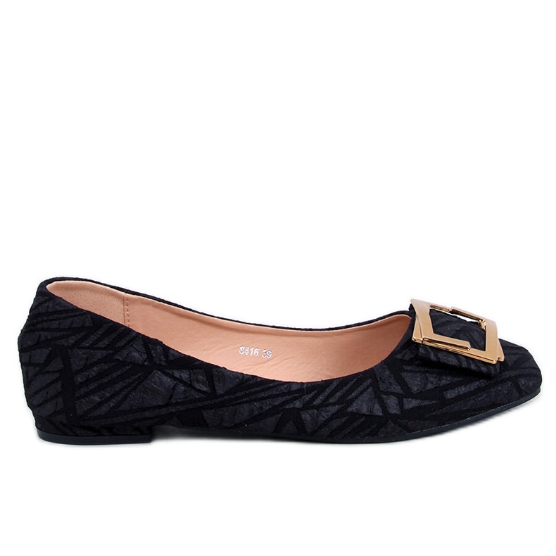 Ells Ballerine nere con fibbia nero