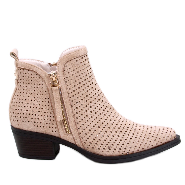Stivali da cowboy traforati beige