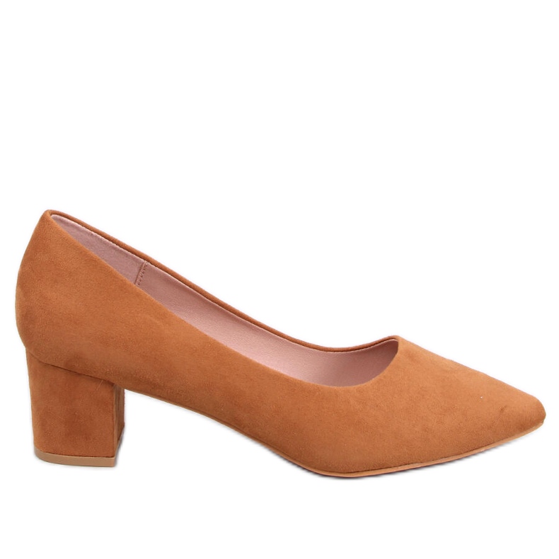 Décolleté cammello con tacco basso marrone