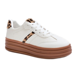 Scarpe Sportive Modello PC2802 Leopardo Bianco bianca