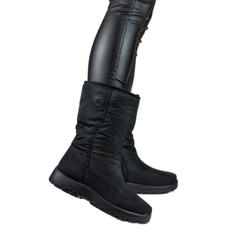 Doposci da donna foderati in pelliccia JS1-11A-B, neri nero