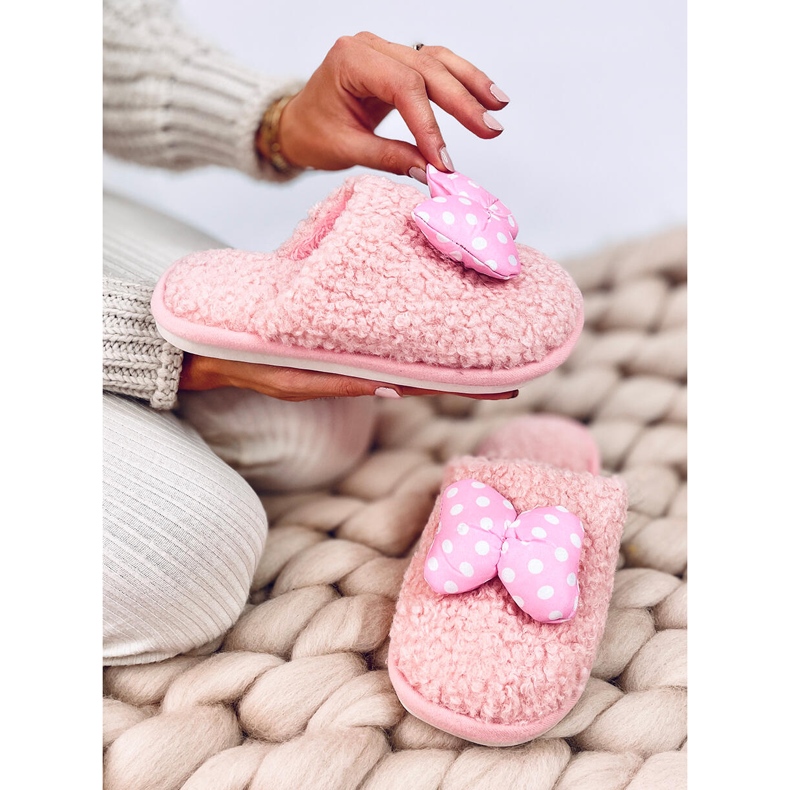 Bambino Pantofole per bambini rosa con fiocco
