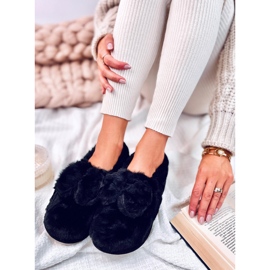 Pantofole in pelliccia con fiocco Emres Black nero