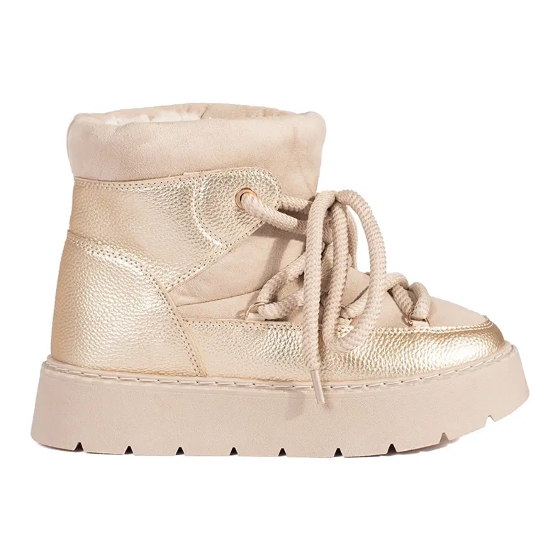 Doposci da donna stringati beige chiaro con suola spessa