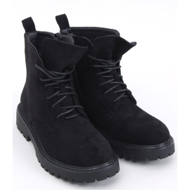 Stivaletti stringati Gaten in camoscio nero -