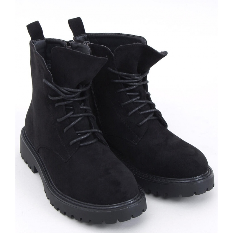 Stivaletti stringati Gaten in camoscio nero -