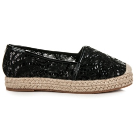 Vices Espadrillas In Pizzo Con Paillettes nero