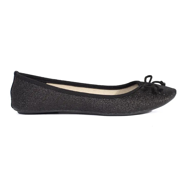 Ballerine da donna nere lucide con fiocco nero