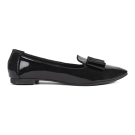 Ballerine in vernice nera con fiocco nero