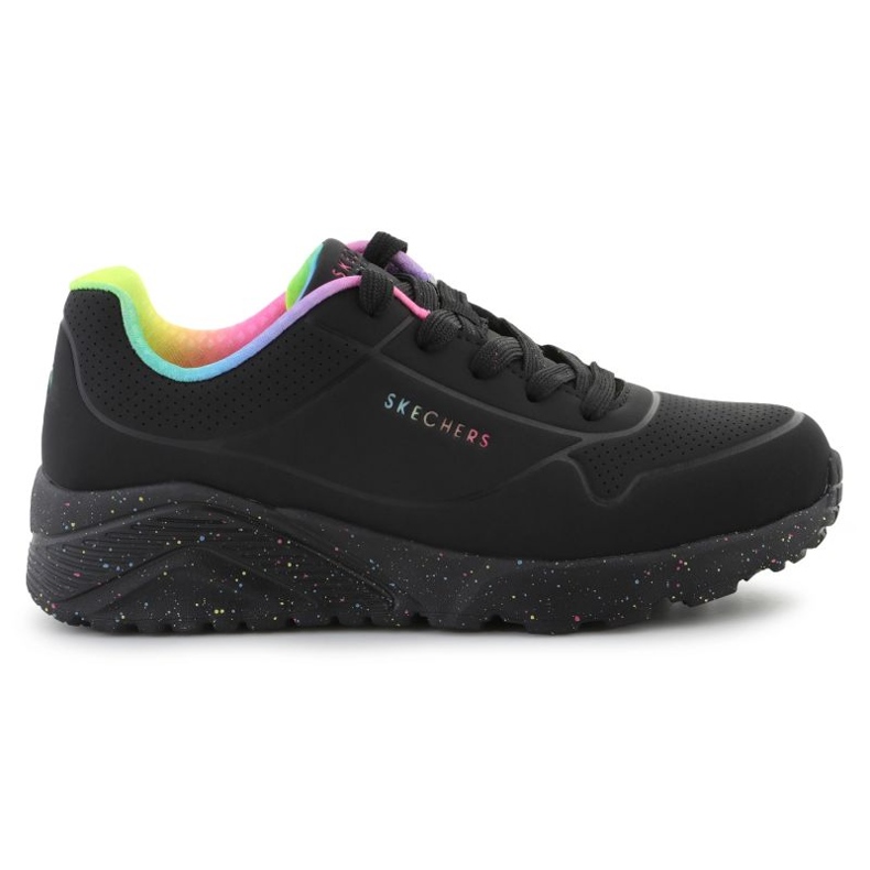 Scarpe Skechers Uno Lite Rainbow Speckle 310456L-BKMT nere nero