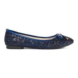 Ballerine lucide blu navy con fiocco