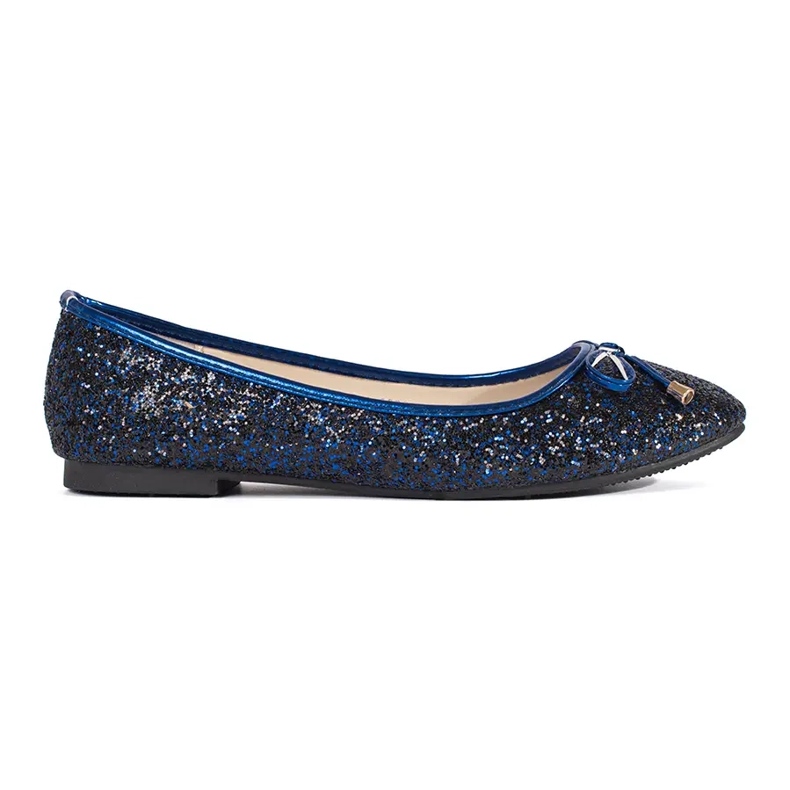 Ballerine lucide blu navy con fiocco
