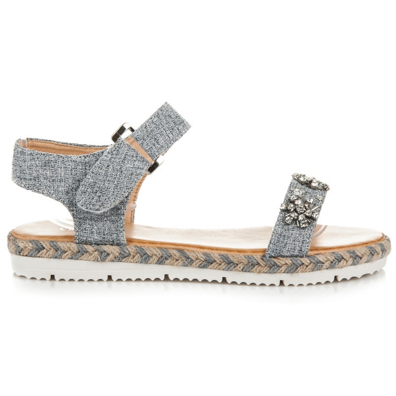 Vices Sandali espadrillas con velcro grigio