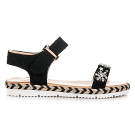 Vices Sandali Espadrillas Con Velcro nero
