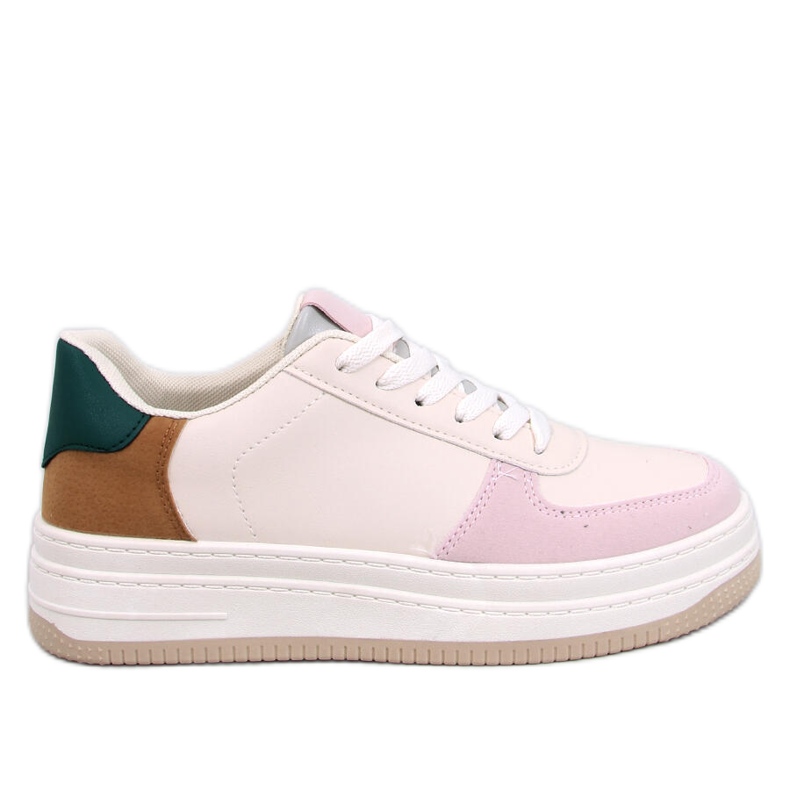 Sneakers sportive da donna rosa sulla piattaforma