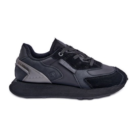 Sneakers in pelle da uomo Big Star OO174297 Sistema Hi-Poly Nere nero