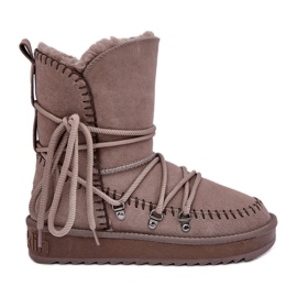 Doposci da Donna in Pelle Scamosciata Naturale D.Franklin DFSH375004 beige scuro