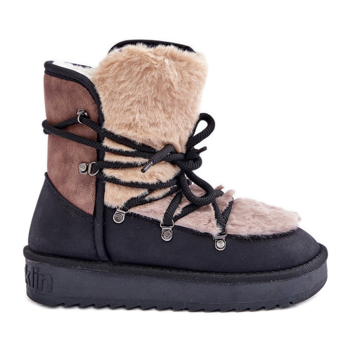 Stivali da neve da donna con pelliccia D.Franklin DFSH370012 Nero