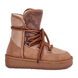 Stivali da neve da donna su piattaforma con attacco D.Franklin DFSH370013 Cammello marrone
