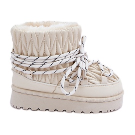 Doposci per bambini isolati con pelliccia spessa, beige chiaro