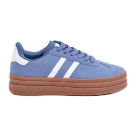Sneakers Sportive da Donna con Plateau, Blu