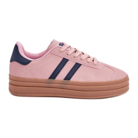 Sneakers Sportive da Donna con Plateau, Rosa