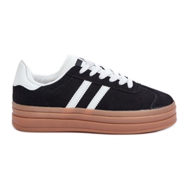 Sneakers Sportive da Donna con Plateau, Colore Nero