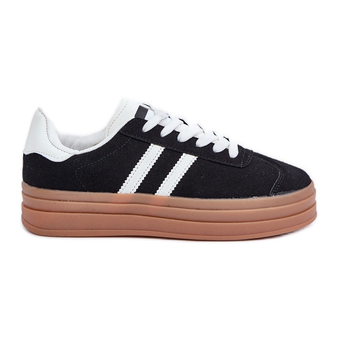 Sneakers Sportive da Donna con Plateau, Colore Nero