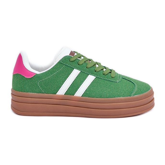 Sneakers Sportive da Donna con Plateau, Verde