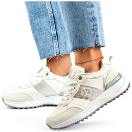 Scarpe sportive da donna, sneakers con plateau, bianche Y3806W bianco