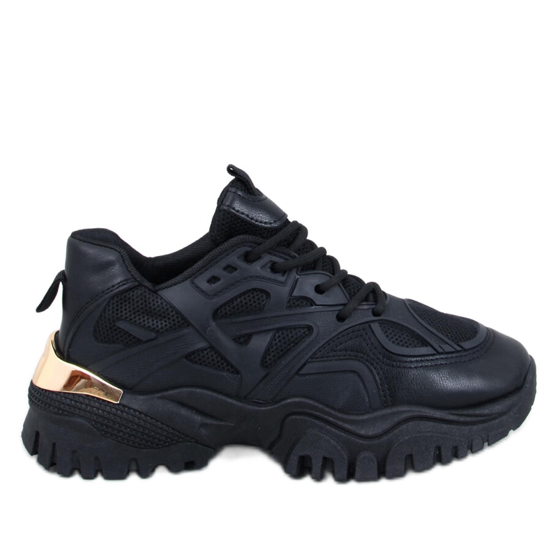 Scarpe sportive nere da donna con suola spessa nero