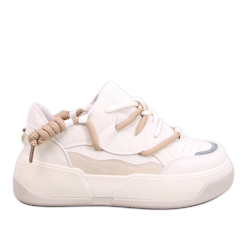 Sneakers platform da donna beige