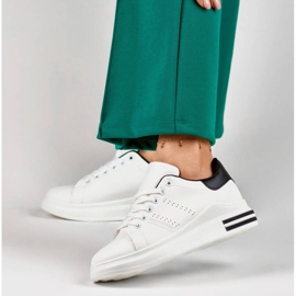 Sneakers platform da donna, bianche 85-710W/B bianco