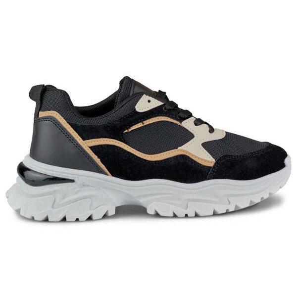 Sneaker da donna con suola spessa, nera 9062-B nero