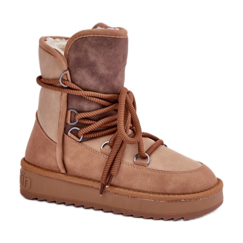 Stivali da neve foderati in pelliccia D.Franklin DFSH370013 cammello marrone