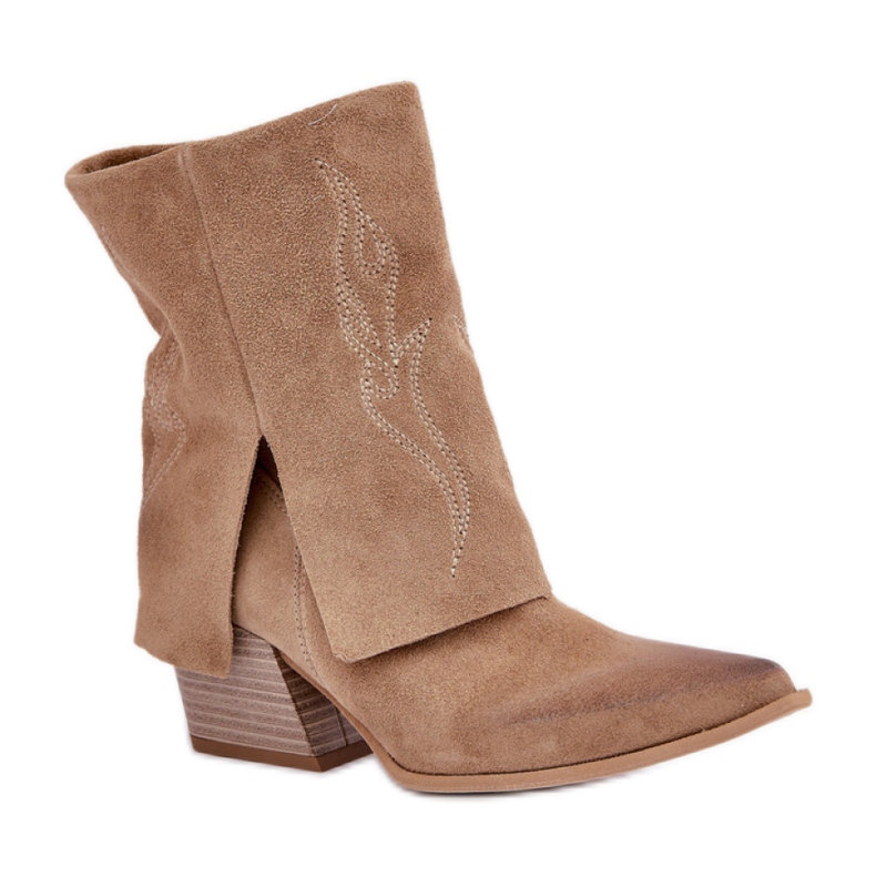 Stivali da cowboy non isolati da donna Zazoo 3488 beige
