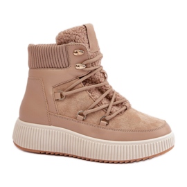 Stivali da neve isolati da donna MD9944-7 beige marrone