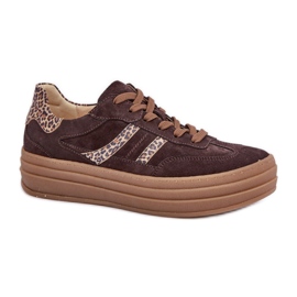 Zazoo N1176 Scarpe sportive in pelle scamosciata marrone