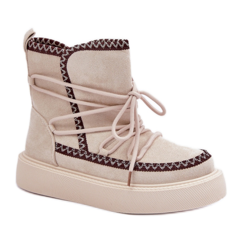 Stivali da neve isolati da donna MD1094-7, beige chiaro