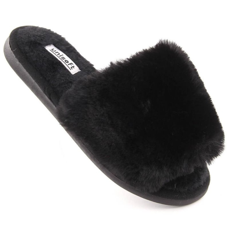 Ciabatte da casa con pelliccia Unisoft 6644 nere nero