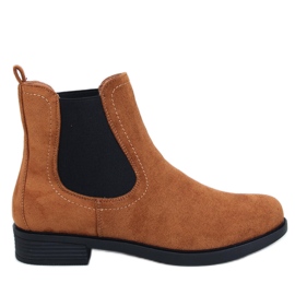 Stivaletti Chelsea da donna in pelle scamosciata con elastico marrone