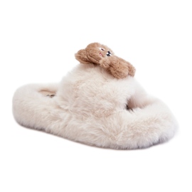 Pantofole isolate da donna con orsacchiotto BG189P, beige
